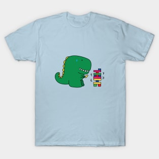 cute monster playing jenga T-Shirt